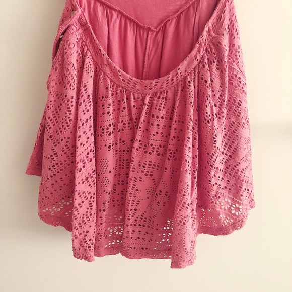 🔥SOLD🔥 Free People Pink Crochet Babydoll Romper - Picture 4 of 6